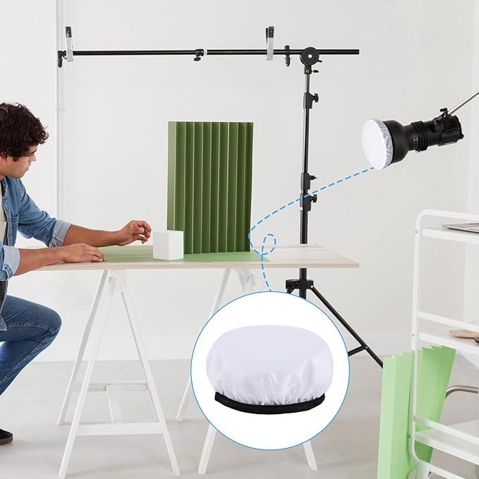 7"/18 CM Light Diffuser, 6 PCS Diffuser Lamp Sock Soft Cover Soft White Diffusers Standard Cloth Diffusers Light Sock Softens The Light-Output, Lampshade Reflector for Studio Strobe Reflectors