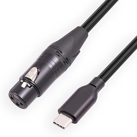 6FT USB C to XLR Female Audio Cable - Compatible with Microphones, Smartphones, Tablets
