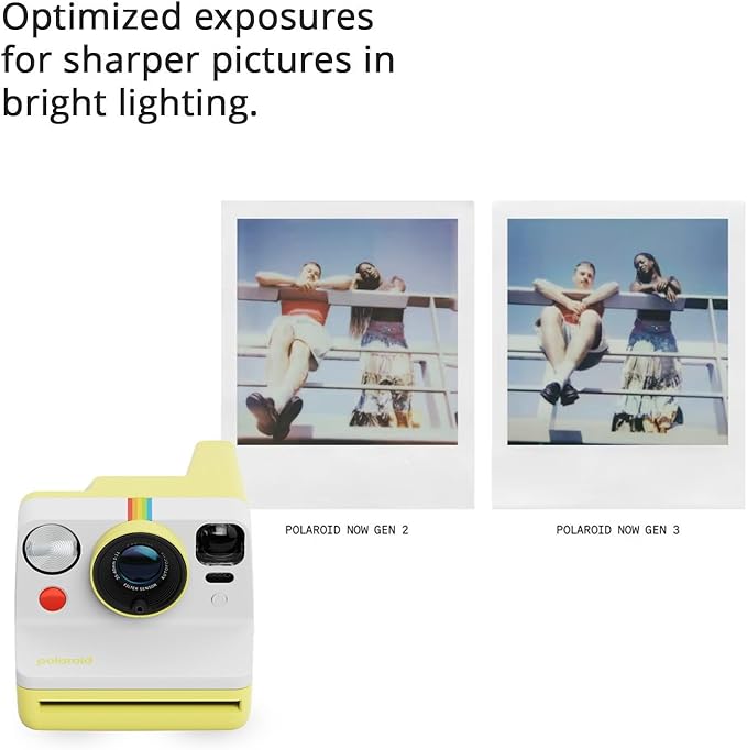 Polaroid Now Generation 3 Analog Instant Camera with Two-Lens Autofocus System (Yellow) Bundle with Film Kit and Polaroid B and W Film for i-Type Cameras (3 Items)