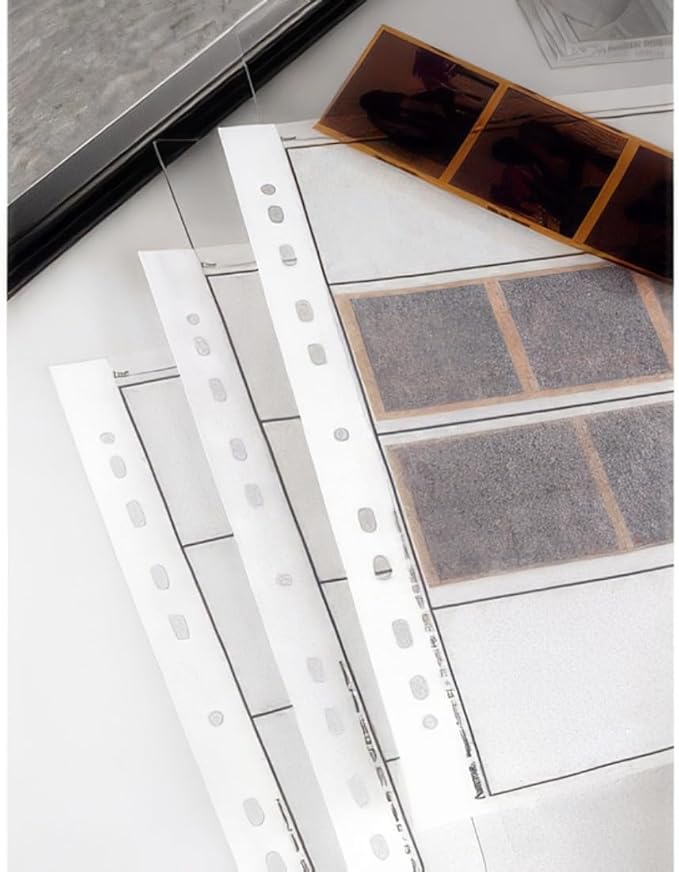 Hama Negative File Storage Sleeves | Each Holding 4 Strips of 6 x 7 cm or 6 x 9cm Frames | Pack of 100 | Glassine