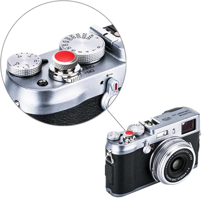 JJC Camera Soft Release Button, Shutter Button for Fuji Fujifilm X-T5 X-T4 X-T50 X-T30 III II X-PRO3 X100VI X100V X-E5 X-E4 X Half GFX100RF Sony RX1R II RX10 IV III Leica Q3 M10 M9 Nikon Zf Df F3
