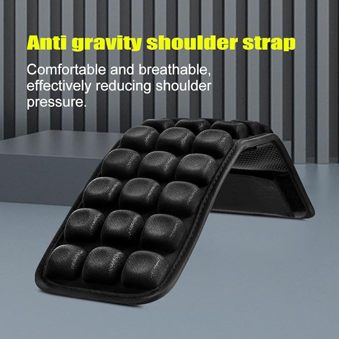 Anti-Gravity Shoulder Pad Cushion, Universal Bag Strap Comfort Pad with 30% Stress Reduction, Black,2pcs