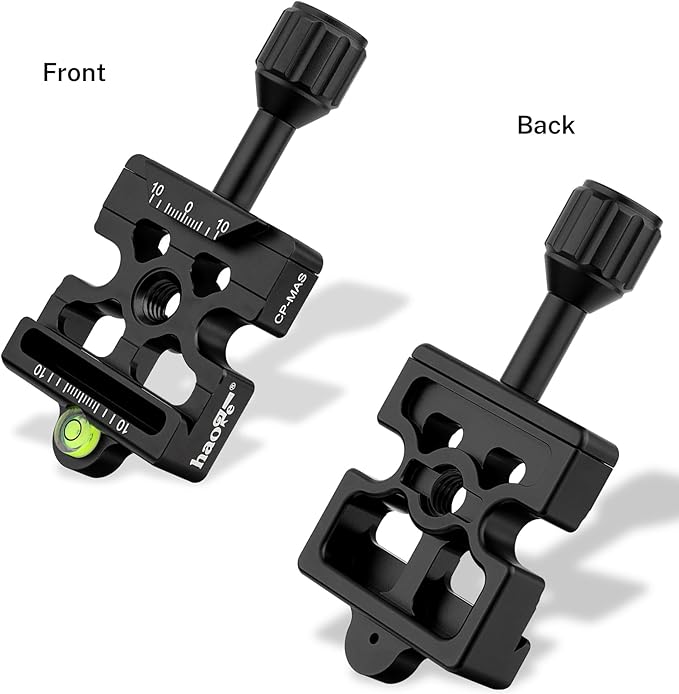 Haoge CP-MAS Screw Knob Clamp Adapter Mount for Quick Release QR Plate Camera Tripod Ballhead Monopod Ball Head Fit Arca Swiss and Manfrotto 200PL-14 RC2 Plate