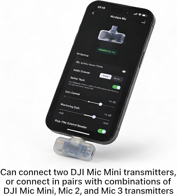 for DJI Mic Series Mobile Receiver,Type c Mobile Phone Adpaters,Plug and Play,Compatible with DJI Mic Mini/Mic 2/Mic 3/iPhone/Smartphone/PC/Mac Connector, USB C Adapter