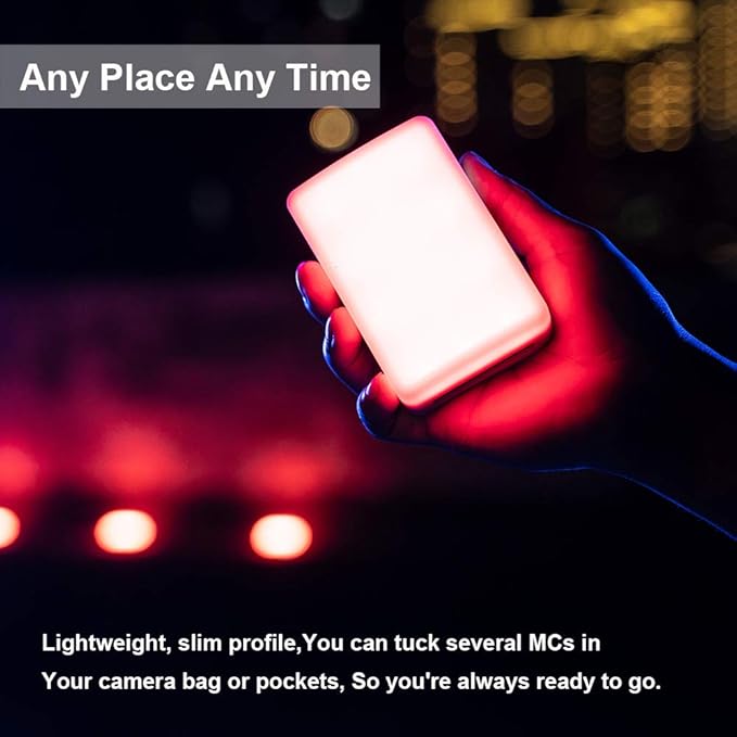 Aputure MC RGBWW On Camera Video Light, CRI/TLCI 96+, Temperature 3200K-6500K, HSI Mode,Support Magnetic Attraction and App with USB-C PD and Wireless Charging