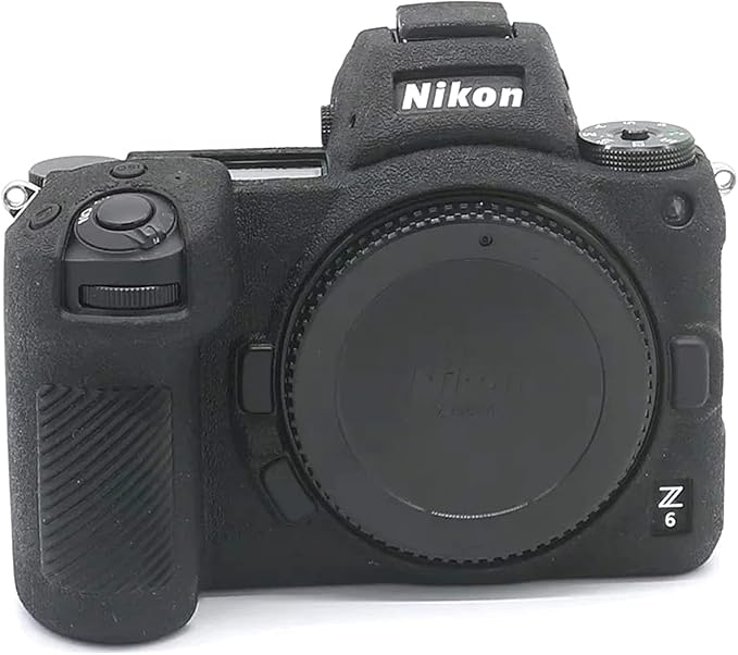 Professional Secure Silicone Camera Case Cover Housing Body Skin for Nikon Z6 Z7 Full Frame Mirrorless Camera (Black)