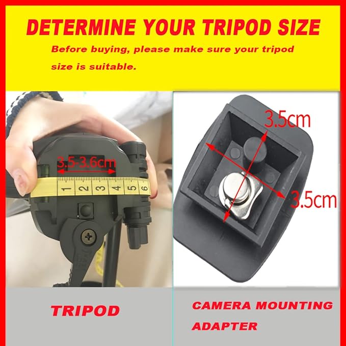 35mm (1-3/8") Quick Release Plate, Universal Tripod Mount Adapter with Anti-Twist Lock for 35x35mm Square Socket Tripod Heads