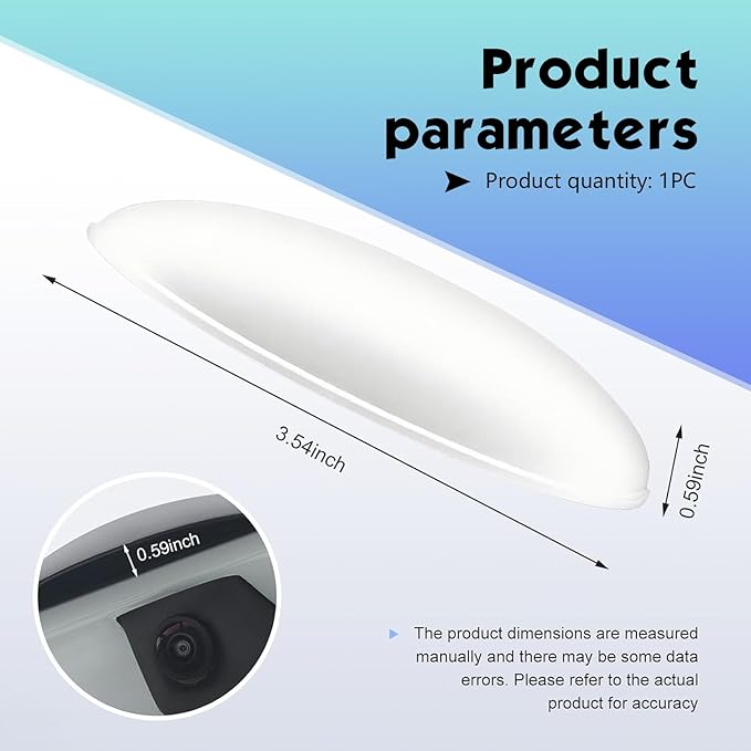 Car Rear View Camera Cover, Waterproof Anti-Rain Shield for Unobstructed View, ABS Wider Anti-Glare Reversing Cam Protector, Self-Adhesive Backup Lens Guard for Cars (White)
