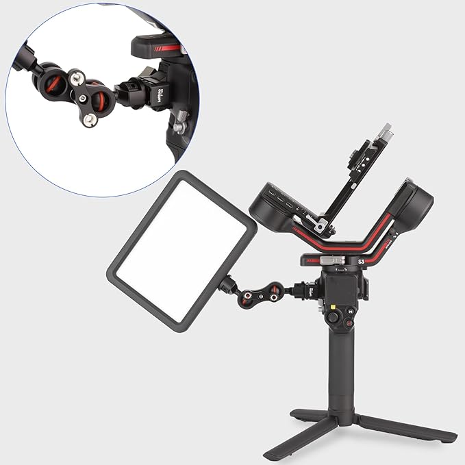 Leftfoto Mini Standard NATO Rail Clamp Adapter for DJI RS2 / RS-C2 / RS3 / RS3 Pro / RS3 mini,with 3/8" & 1/4" ARRI Locating Pins,Camera Cage Monitor Support Magic Arm Quick Release Lock Clamp Mount