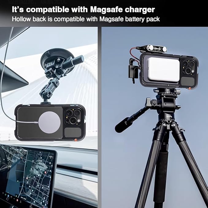 Phone Cage Video Rig for iPhone 15 Pro MAX, Single Handheld Phone Cage Kit, Phone Stabilizer for Video Recording