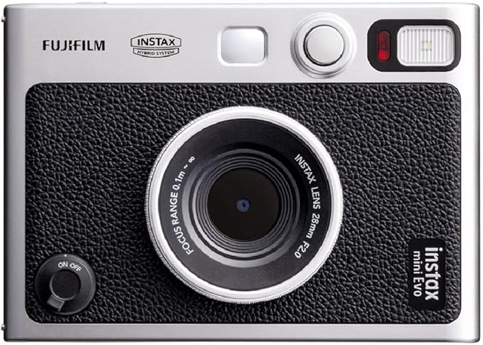 FUJIFILM INSTAX MINI EVO Hybrid Instant Camera (Black) Bundle with 32GB Memory Card + Camera Case + USB Card Reader, SD/microSD + Microfiber Cleaning Cloth
