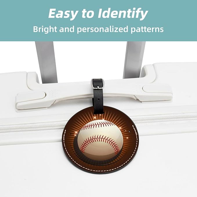 Baseball Ball Background Luggage Tag for Suitcase Women Kids