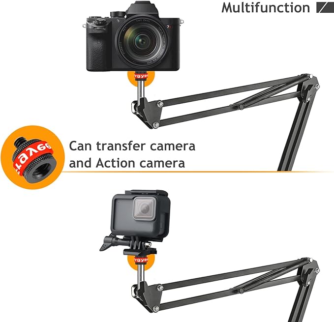1/4 to 3/8 Camera Screw Adapter 1/4" Male to 3/8" Female and 3/8" Male to 1/4" Tripod Screw Adapter with Personalised Silicone Ring for Camera Monitor, Tripod, Mic Stand Mount 4 Pcs