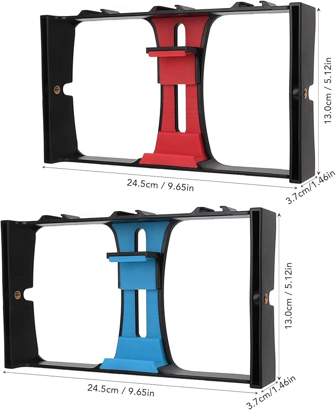 Smartphone Video Rig, Filmmaking Cage Camera Rig, Phone Video Stabilizer, Filmmaking Vlogging Case, Phone Stabilizer for Video Recording, Videomaker Film-Maker Fits for All Smartphones(Red)