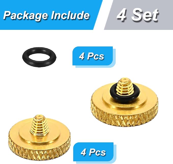 4Pcs Camear Shutter Button Soft Shutter Release Button Metal Brass Knurled Upscale and Delicate Camera Button (Golden)