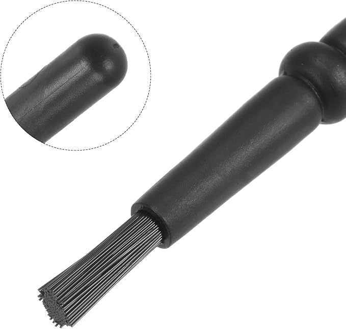 uxcell Antistatic ESD Brush Portable Plastic Handle Nylon Lab Cleaning Brushes for Electronics Keyboard PCB BGA Repair Soldering, 18x5mm Bristles