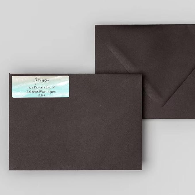 LINMAGCO Personalized Return Address Labels Gold 500 Pcs Mail Labels for Envelopes Weddings Self Adhesive Rectangle Elegant Name Stickers……