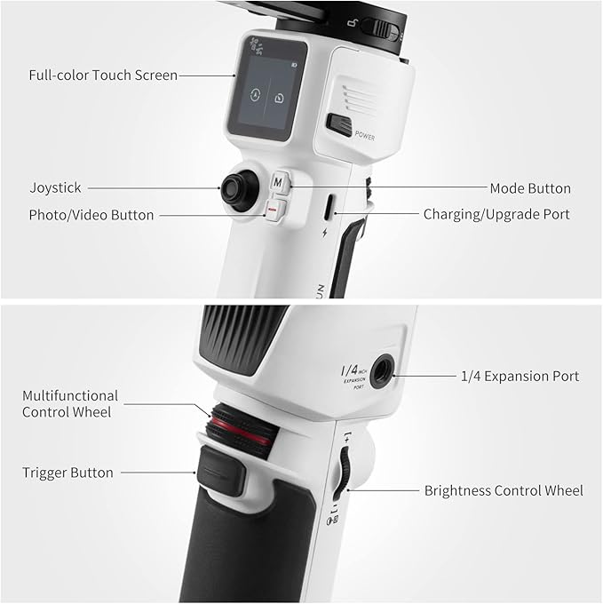 Zhiyun Crane M3 Gimbal 3-Axis Handheld Stabilizer All in One Design for Mirrorless Cameras,Smartphone,Action Cameras(Crane M2 Upgrade Version 2021)