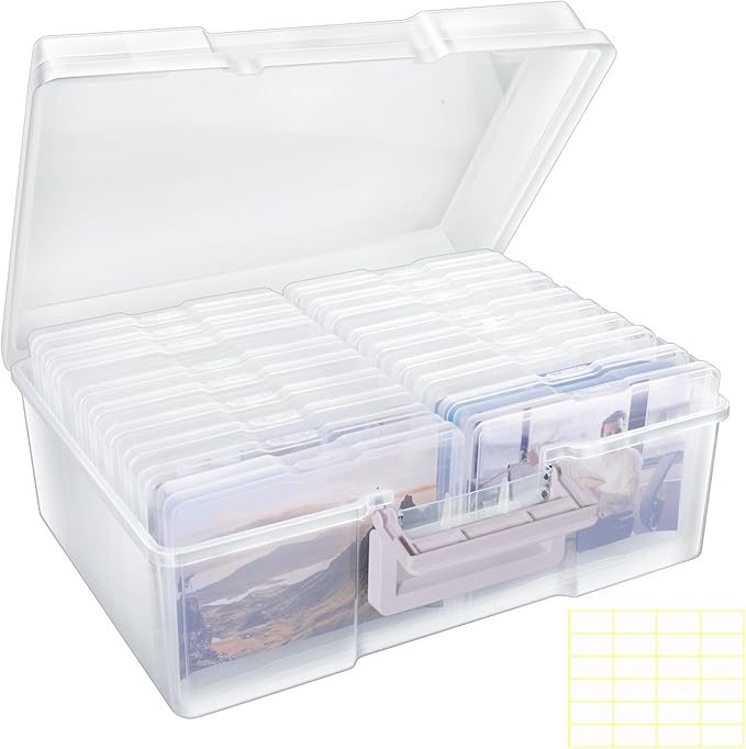 YOPIKUU Photo Storage Box 5" x 7", Extra Large Photo Organizer Storage Container with 18 Inner Case, Seed Organizer Craft Storage Box Pictures, Arts, Crafts, Sewing, Stickers, Seeds, Office Supplies