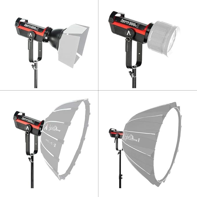 Aputure 300D Mark II C300d II Led Video Light V Mount CRI97+ TLCI97+ 55000lux@0.5M 5500k Sidus Link App Control 8 Lighting Effects Wireless Remote Control with Carrying Bag and Ginisfoto Cloth1