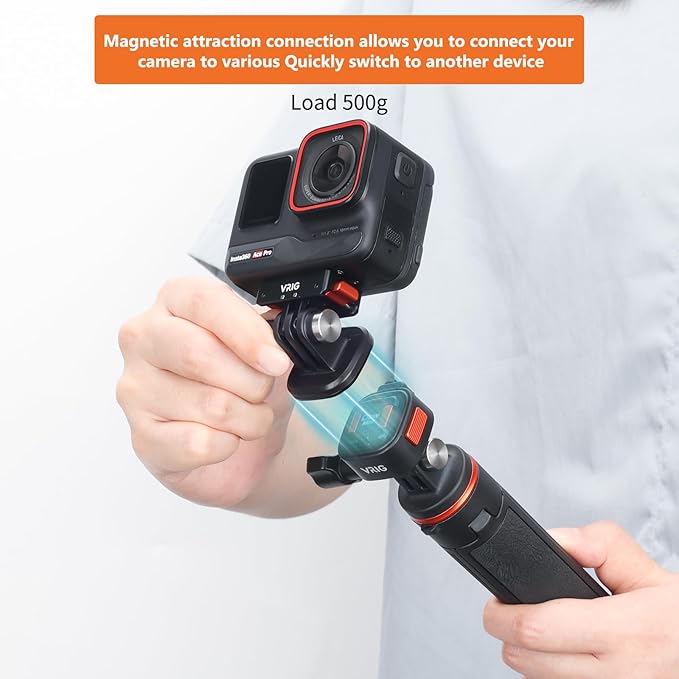 VRIG Claw Mini Magnetic Tripod Mount Accessories, Basic Set Quick Release Adapter Compatible with Sports Camera Hero 13/12/11/10/9, Insta360, AKASO, DJI and More