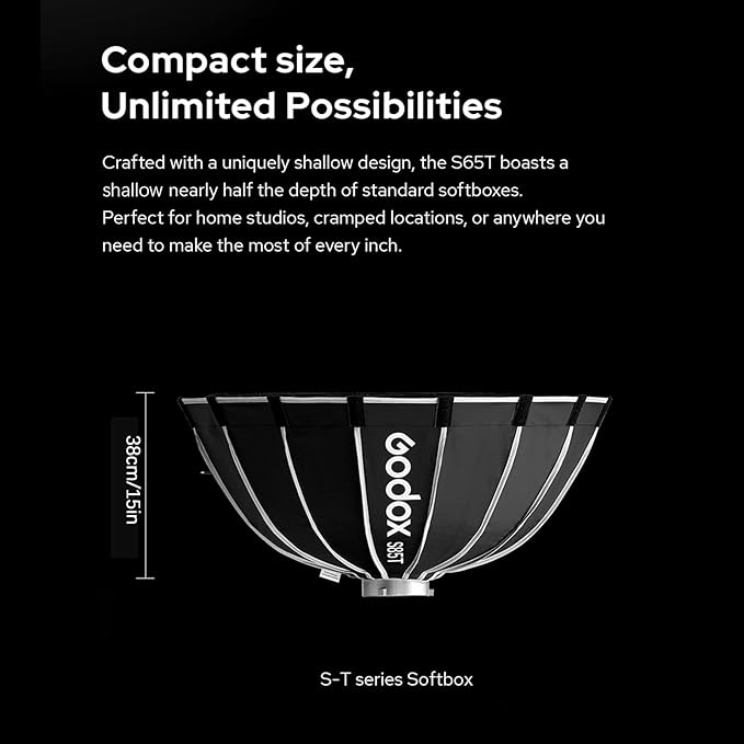 Godox S85T 85cm/33.5in Quick Release Umbrella Softbox Professional Foldable Softbox with Standard Bowen Mount & Diffusers for Photography Studio Photography Portrait Live Stream