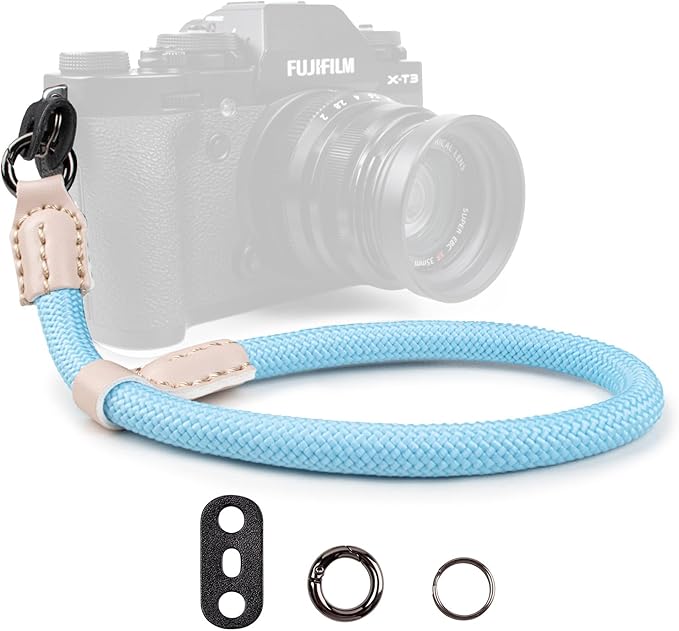 VOVMOEYA Rope Camera Wrist Strap for Sony Fujifilm Nikon Canon DSLR - Hand Strap - Blue