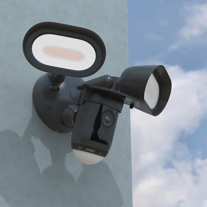 Holicfun Protective Sun Rain Shade Cover for R-ing Floodlight Cam Wired Pro, Black