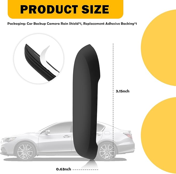 Car Backup Camera Rain Shield,Wider Car Back Up Camera Rain Cover Avoids Rain from Touching Lens,Silicone Car Rear View Cameras Cover with Adhesive Backing Car Accessories(Small:For widths:0.63“-0.9”)
