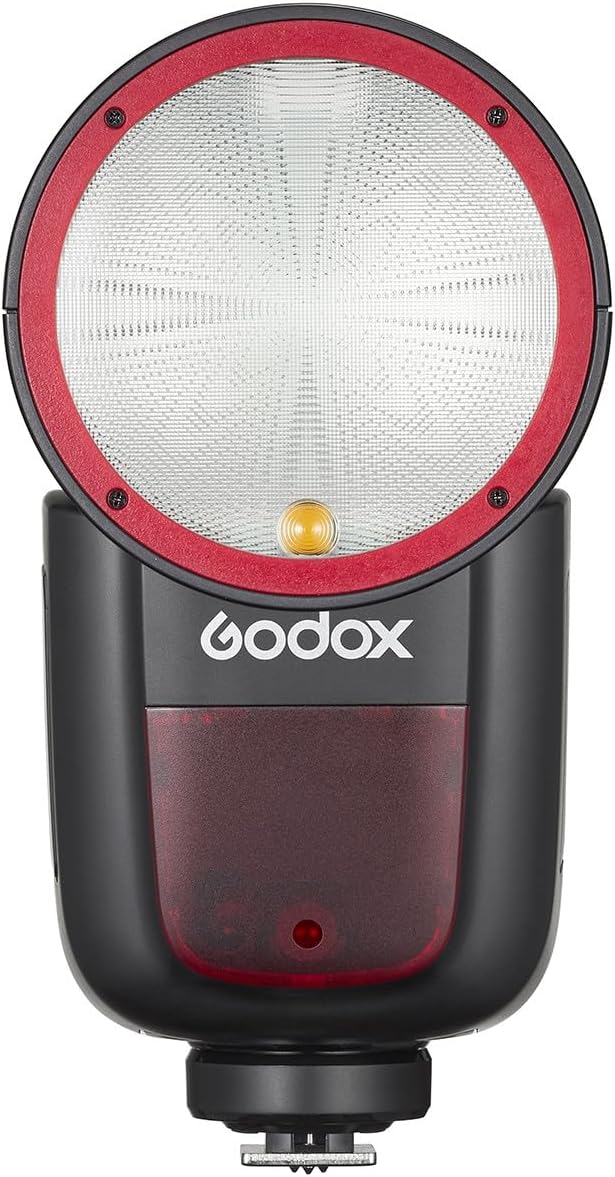 Godox V1 V1-F V1F Flash for Fuji Fujifilm Cameras, 1/8000 HSS TTL Flash Speedlite, 480 Full Power Flashes, 1.5s Recycle Time, 76Ws 2600mAh Li-ion Battery Round Head Flash (Godox V1-F USA Version)