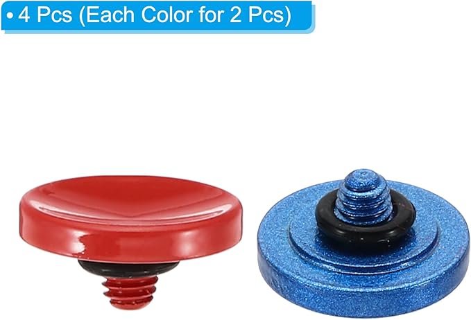 PATIKIL Camera Shutter Button, 2 Pack Soft Shutter Release Button Pure Copper Camera Button Concave Suitable for Nikon for Fujifilm for Leica DSLR/SLR Camera, Red Blue