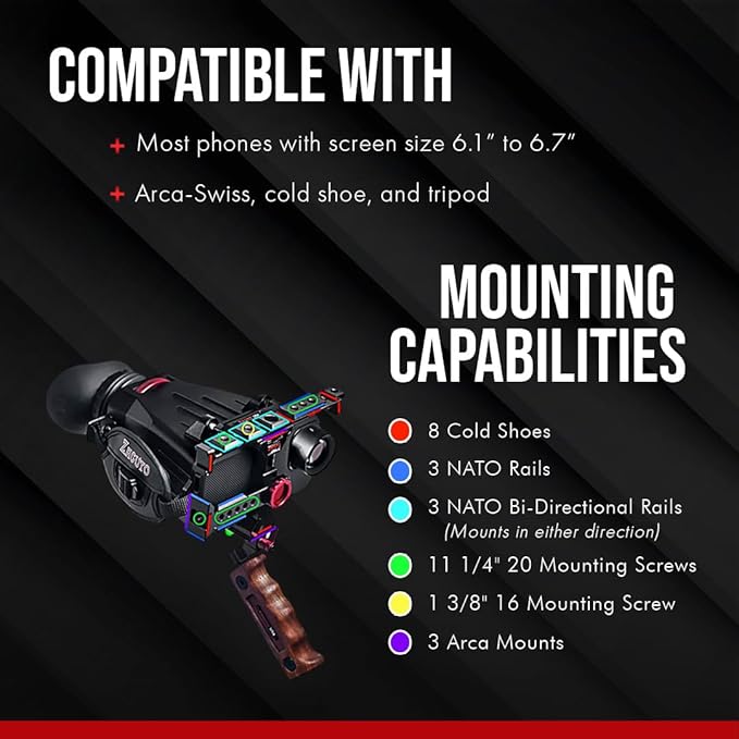 Zacuto Director’s Rig | Smartphone Video Rig with Smart Z Finder, Director’s Grip, Accessory Rail, Bridge, Diopters & Anti-Fog Shields | Filmmaking & Content Creator Accessories for Mobile Phones