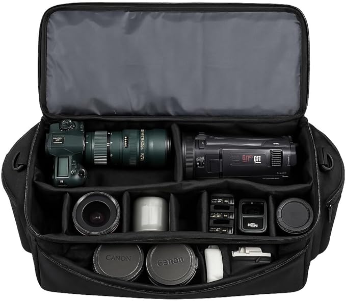 eCost Acuvar Professional Well Padded Extra Large Water-Resistant Gadget Bag Case Compatible with Canon, Sony, Nikon,Pentax, JVC,Olympus Panasonic, Fijifilm, Samsung Camera & Camcorder