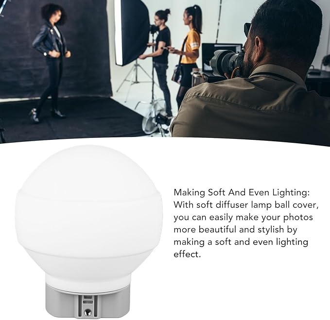 Softbox Diffusion Dome Kit with 2 Adapters for Photography Lights, Softbox Diffusion Dome Flash Diffuser Modifier for Photography Flash Light Diffuser Ball, Silicone Flash Diffuser Ball