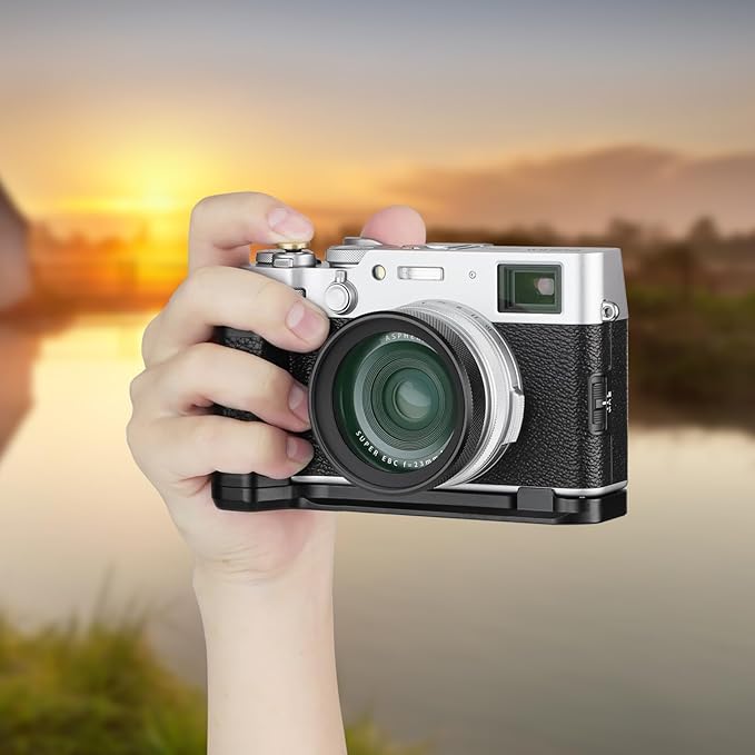 Haoge Handle Hand Grip for Fujifilm Fuji X100VI Camera L-Shape Grip HG-XVIB fit Arca Swiss Kirk RRS Quick Release Plate Camera Benro Bracket