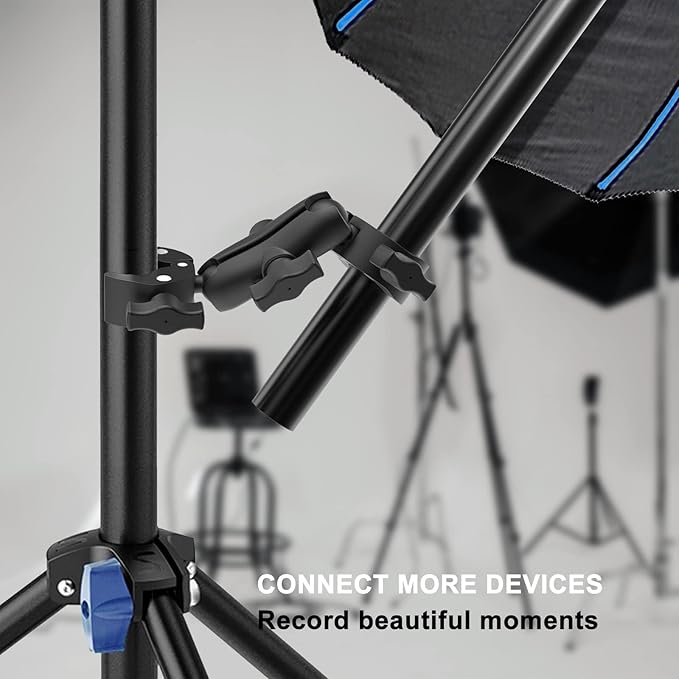 Super Clamp Double Camera Clamp, Crab Plier Clip Bracket Monitor Magic Arm Adapter for Desk Photo Studio Light Stand, Photography Reflector, Photo Boom Stand, Cross Bars, Pole Stick Shoot Accessories