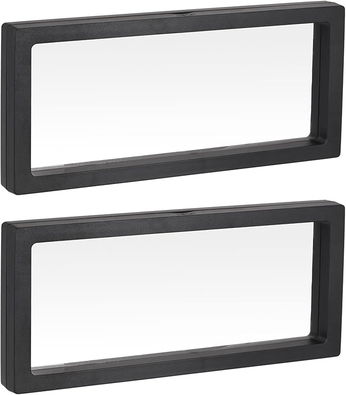 MECCANIXITY Floating Frame Display Holder Stand 3D Jewelry Display Box 11.81 x 4.33 x 0.79 inch Black for Ring Necklace Bracelet Earring Pack of 2