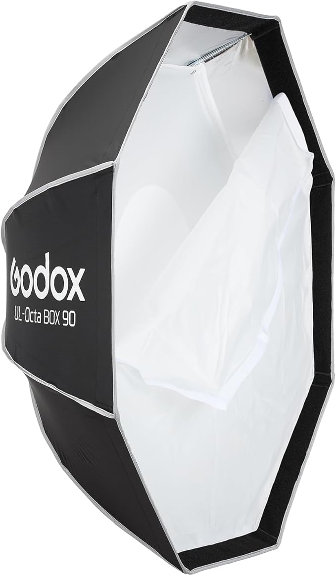 Godox Octa-90 35" Octagonal Softbox with Bowens Mount, 90cm Octa Portable Foldable Quick Release Soft Box with Grid, Diffuser for Godox SMALLRIG/Neewer/Aputure