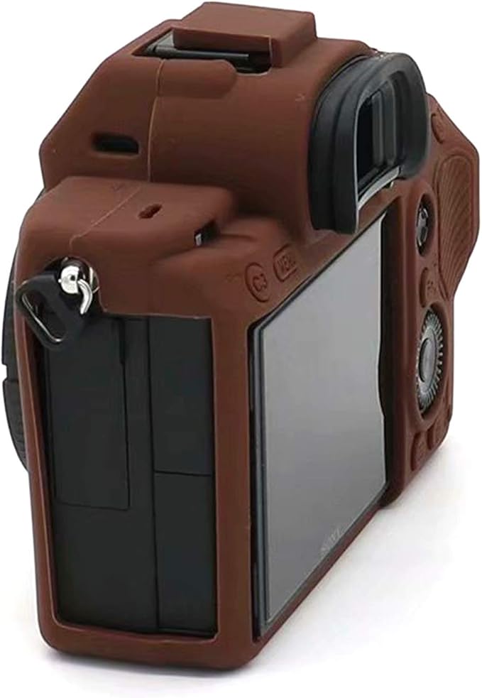 Professional Secure Soft Silicone Camera Case Bag Housing Rubber Body Skin for Sony Alpha A7iii a73 A7R3 A7Riii a7R Mark III a7 Mark III Digital SLR Camera Protective Case (Coffee)