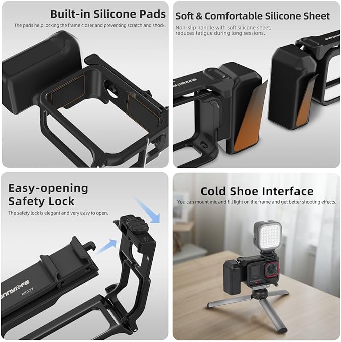 Camera Shooting Handle Grip for Insta360 Ace Pro 2/Ace Pro Street Photography Handle Kit with Shutter Button, Quick Release Mount, Cold Shoe for Insta 360 Ace Pro 2/Ace Pro Accessories