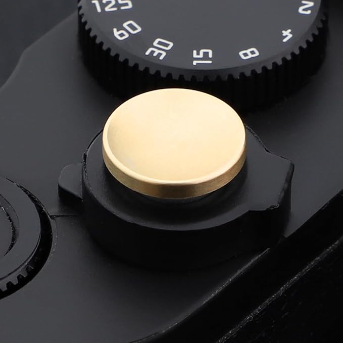 Exquisite Copper Concave Shutter Release Button for Fujifilm XE5 GFX100RF XM5 X-T5 X-T4 X-T3 X-T30 X- X-T20 X-PRO3 X100VI X100V X-E4 X-E3 for Leica Q3 M10 for Sony RX1 R etc,Diameter 0.47in