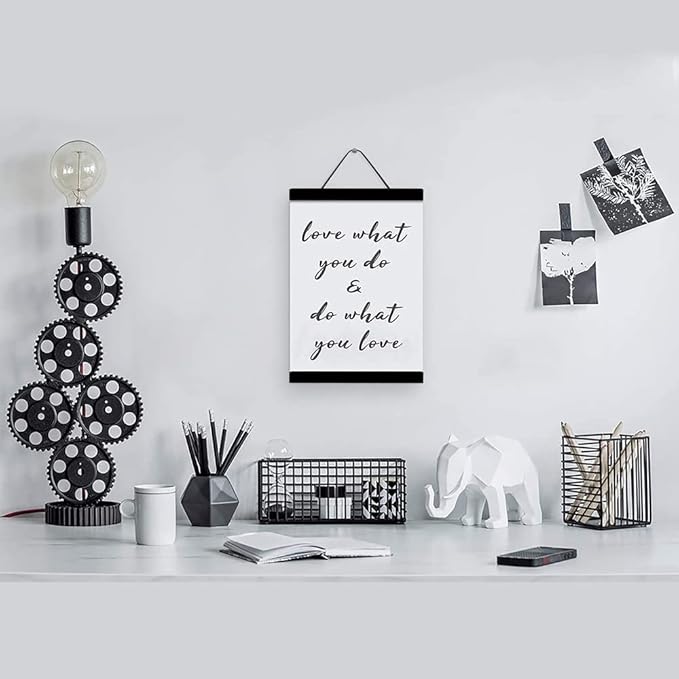 YK artwood 2 Pack Magnetic Poster Hanger Frame 12 Inch Black,12x16 12x18 12x20 12x24 Wood Magnet Frames Hangers for Photos, Pictures, Prints, Maps, Scrolls and Canvas Artwork
