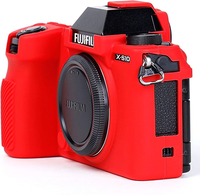 Professional Secure Silicone Camera Cases Bag Housing Rubber Body Skin for Fujifilm X-S10 Mirrorless Camera Fuji XS10 Protective Case (Red)
