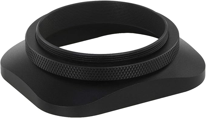 Haoge LH-E2T 49mm Square Metal Screw-in Lens Hood with Cap for Sony RX1 RX1R RX1RII Camera, Sony E 20mm f2.8, 28mm f2, 30mm f3.5, 35mm f1.8, 50mm f1.8, TE 24mm F1.8, 55mm F1.8, TFE 35mm F2.8 Lens