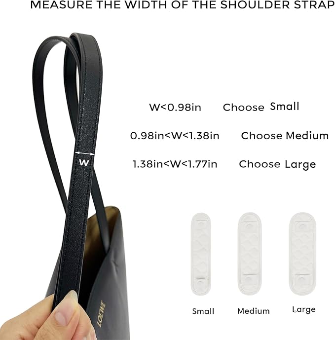 GIVLEFLY Small Shoulder Strap Pad for Purse & Tote Bags, Soft Cushion Protector with Anti-Slip Backing, Comfortable Support, White
