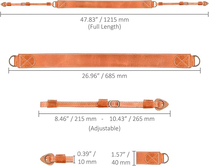 MegaGear SLR, DSLR Sierra Series Genuine Leather Camera Shoulder or Neck Strap