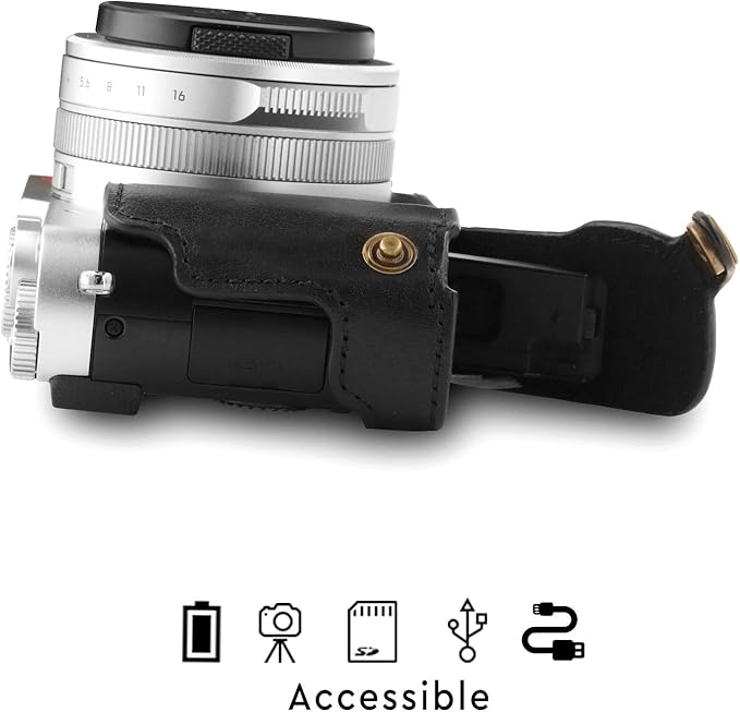 MegaGear MG1605 Ever Ready Genuine Leather Camera Case Compatible with Leica D-Lux 7 - Black