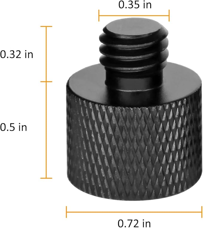 Mic Screw Adapter - 5/8 to 1/4 & 5/8 to 3/8 Adapter Set for Microphone Stand to Tripod and Camera