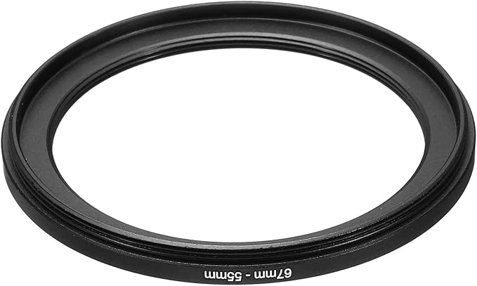 PATIKIL 67mm-55mm Metal Step Down Ring, Camera Lens Filter Adapter Ring Aluminum Filter Adapter Ring for Camera Lenses Hood, Black