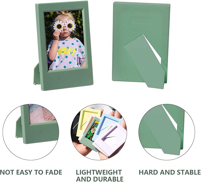 WOGOZAN 2x3 Mini Picture Frame for Fujifilm Instax Mini 12/11/99/41/40/SE/EVO Classic Polaroid Frames 2.15x3.4 Inches Photo Wallet Sized Picture Frame with Protective Film (Colorful) (5 Pack)